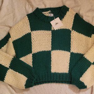 Yellow the Label Checkered ZORA Sweater